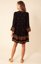 Marja Embroidered Dress, color_black