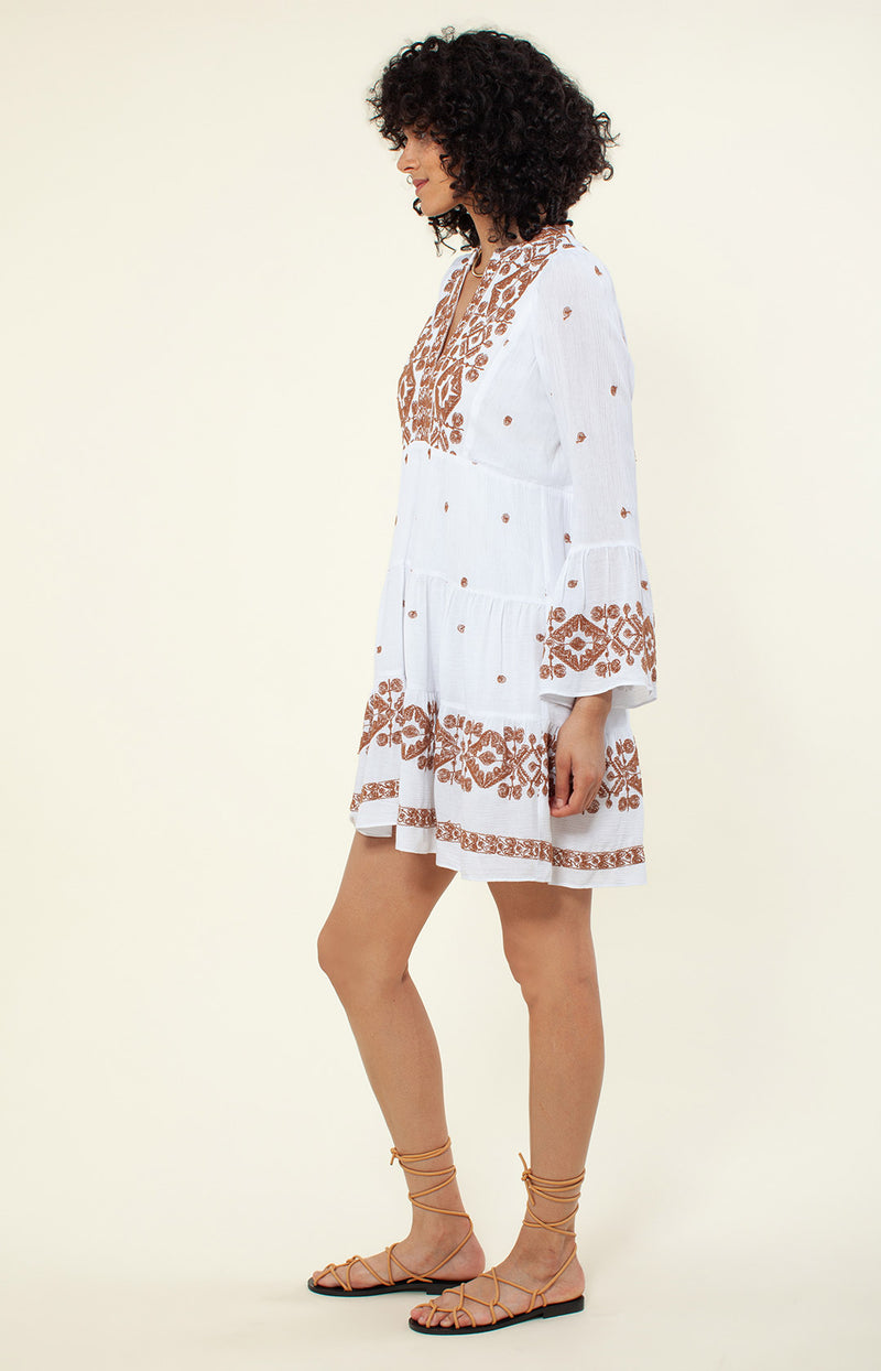 Marja Embroidered Dress, color_ivory