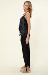 Tanea Solid Silk Pant, color_black