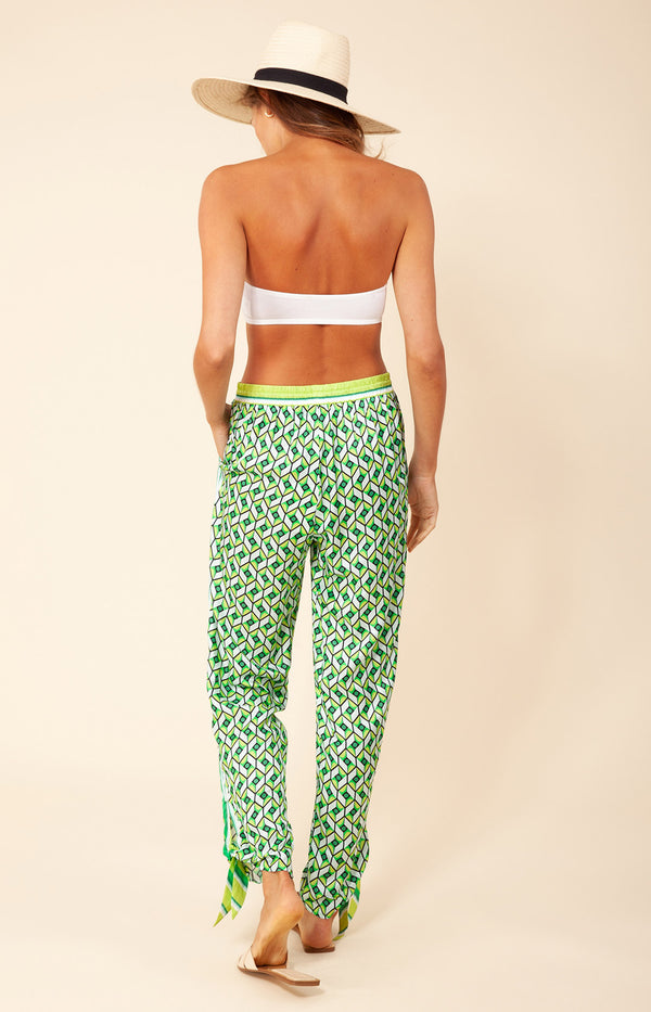 Tanea Print Silk Pants, color_green