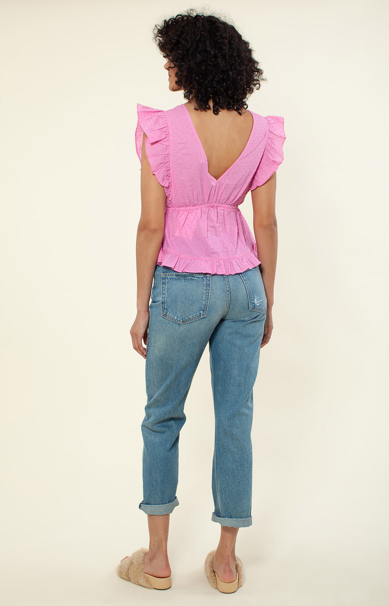 Cadana Solid Cropped Top, color_pink