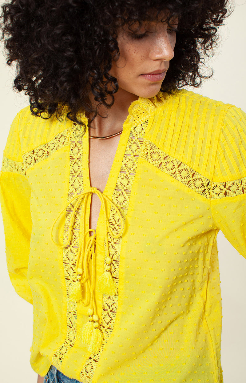Selena Solid Top, color_yellow