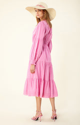 Danae Solid Midi Dress, color_pink