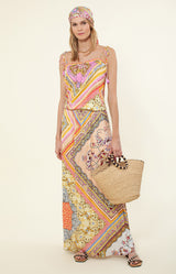 Carly Blouson Maxi Dress, color_peach
