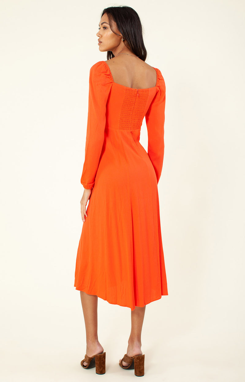 Palba Solid Dress, color_poppy