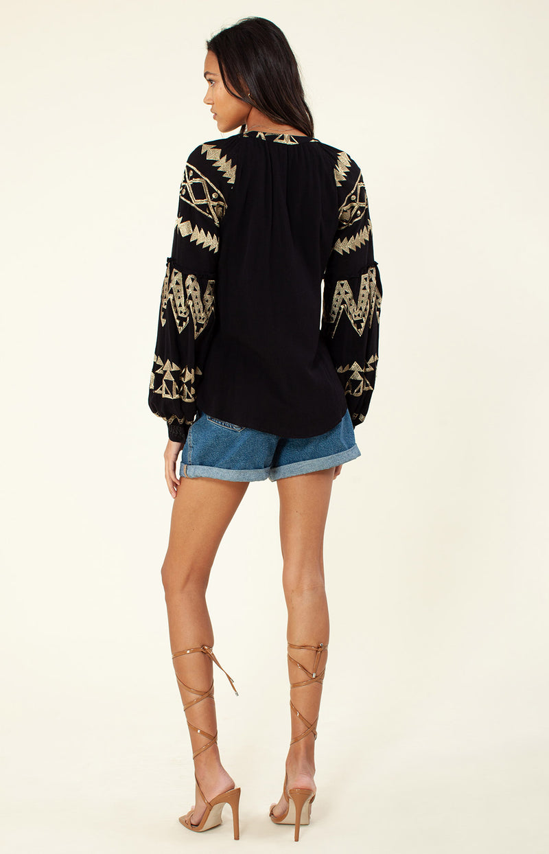 Terra Embroidered Top, color_black
