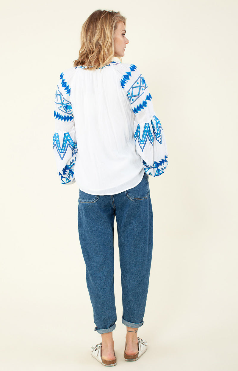 Terra Embroidered Top, color_blue