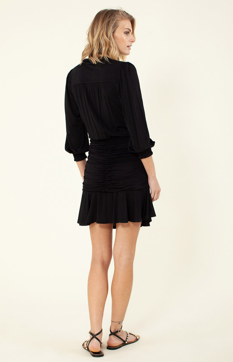 Salette Solid Jersey Dress, color_black