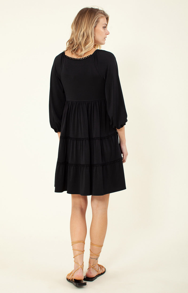 Taisha Solid Jersey Dress, color_black