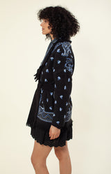 Jacqueline Jacquard Wrap Sweater, color_black