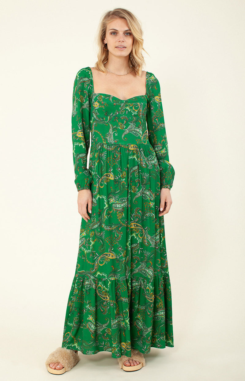 Vinita Maxi Dress, color_green