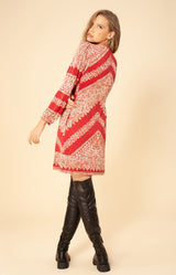 Posy Jersey Dress, color_Red