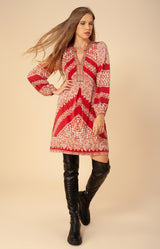 Posy Jersey Dress *Beaded*, color_red