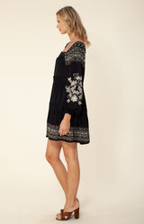 Darby Embroidered Dress, color_black