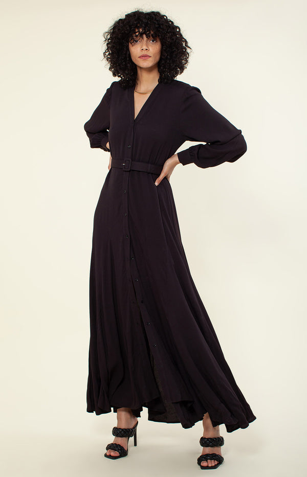 Marlena Solid Maxi Dress, color_black