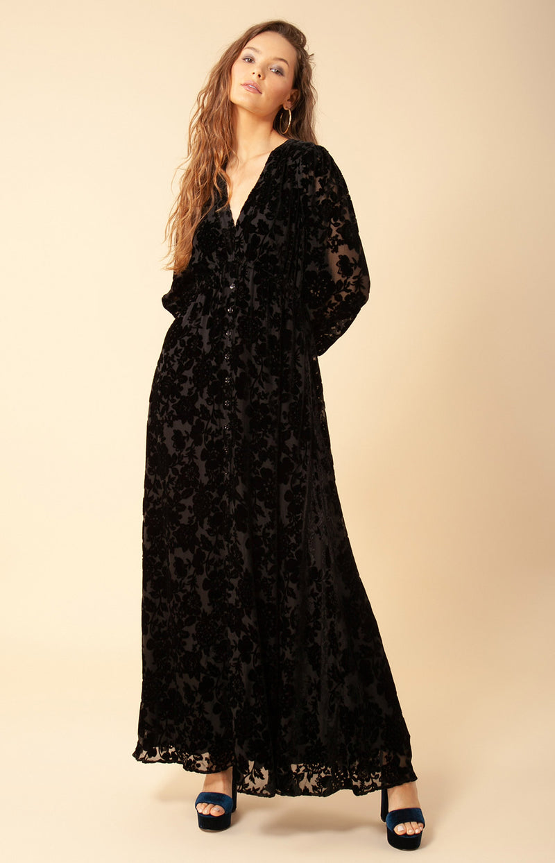 Alice Solid Maxi Dress, color_black