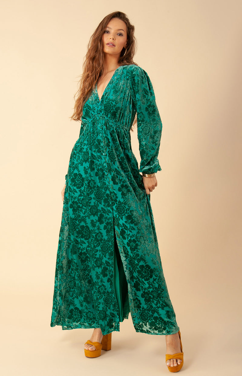 Alice Solid Maxi Dress, color_emerald