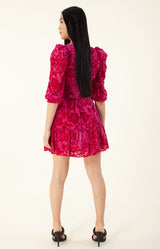 Talora Silk Dress, color_fuchsia