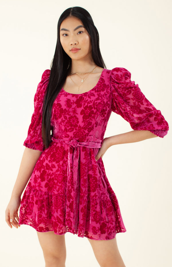 Talora Silk Dress, color_fuchsia