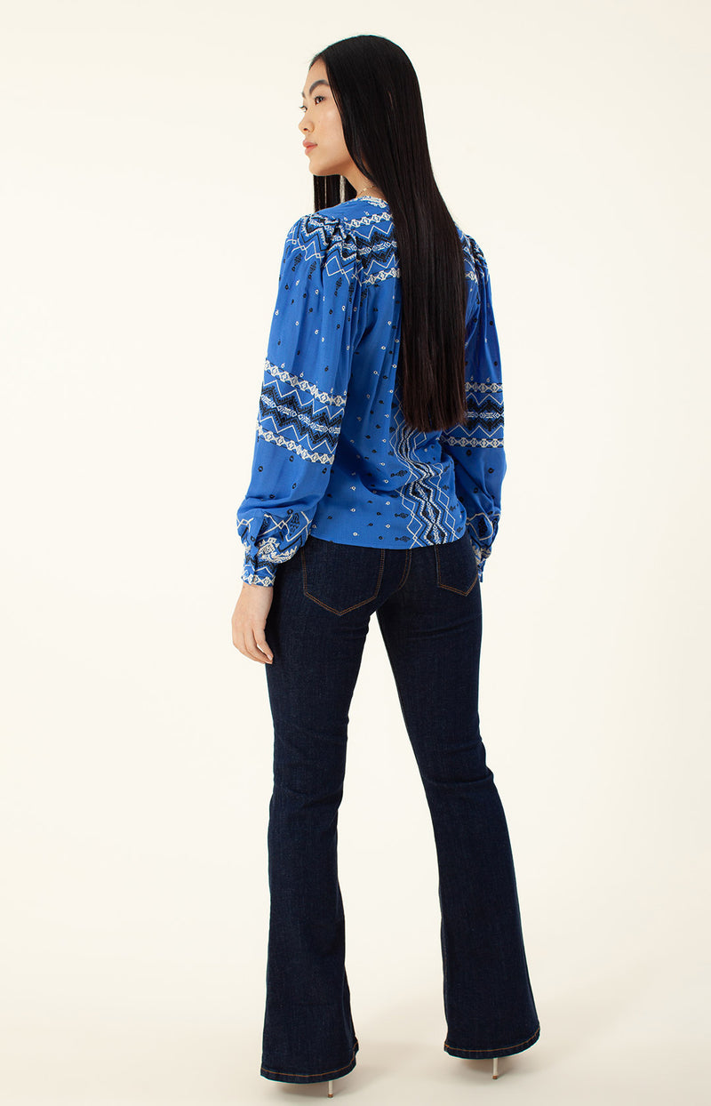 Evelyn Embroidered Top, color_blue