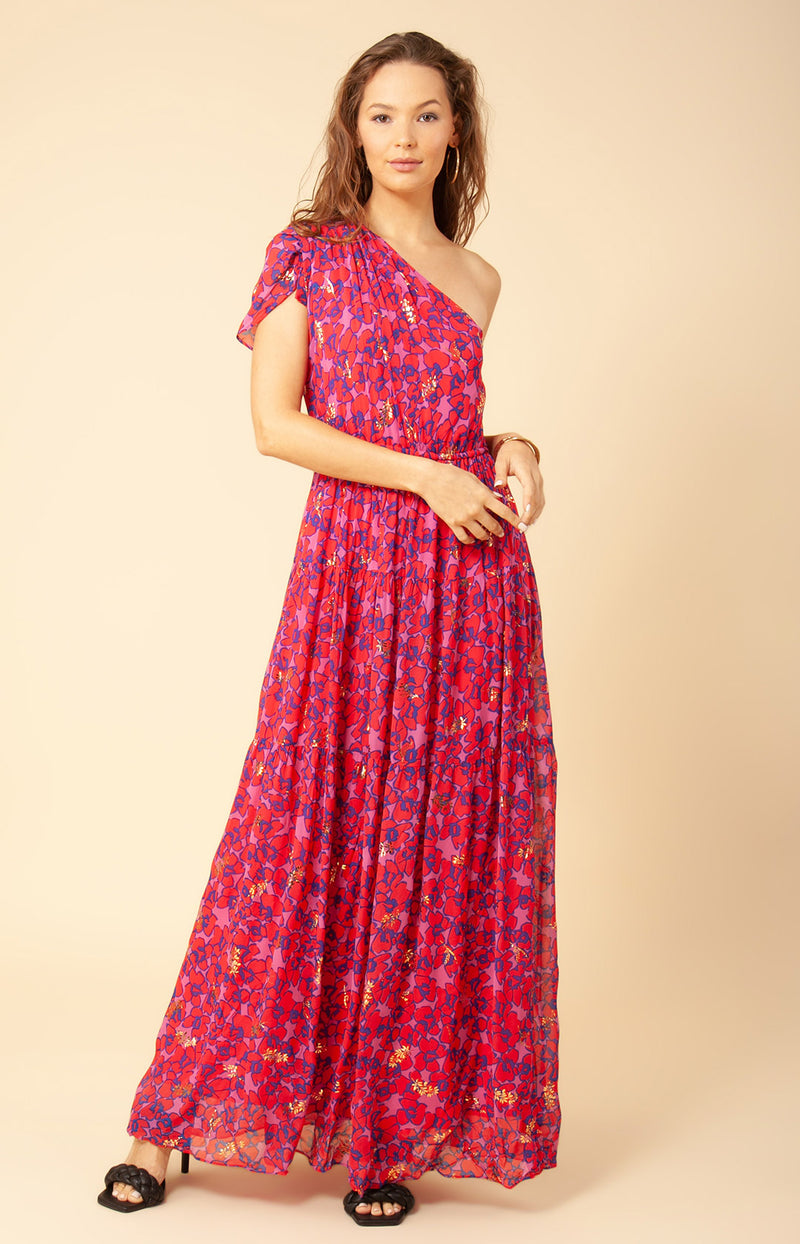 Hollynn Asymmetrical Maxi Dress, color_red