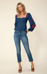 Deandra Embroidered Top, color_navy