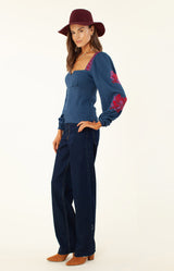 Deandra Embroidered Top, color_navy