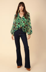 Cordelia Velvet Burnout Top, color_emerald