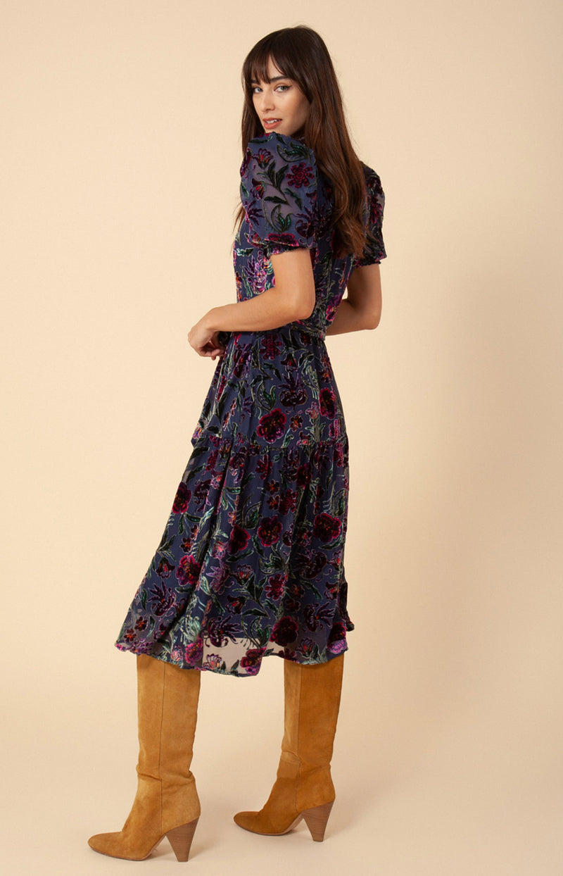 Kimbra Velvet Burnout Dress, color_navy