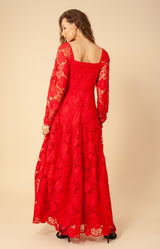 Saige Lace Maxi Dress, color_red