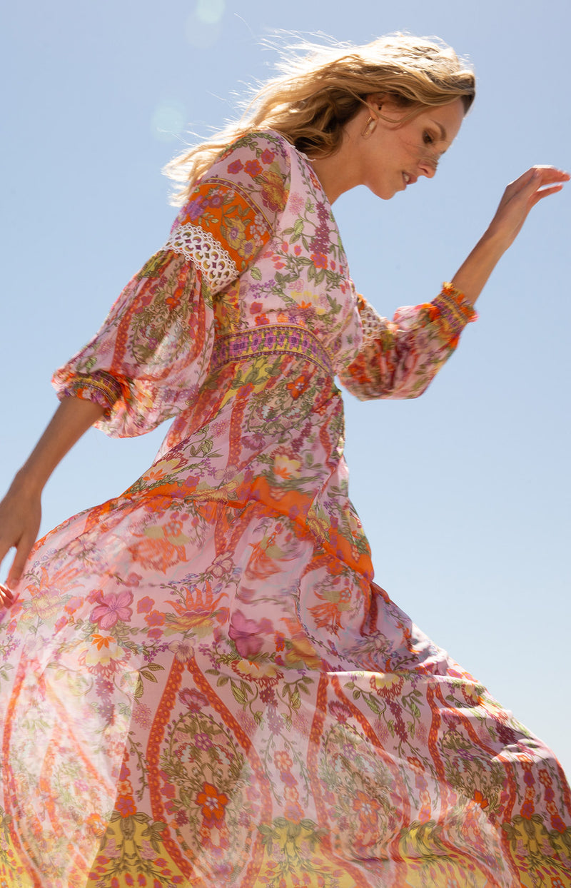 Edlynn Chiffon Maxi Dress, color_pink