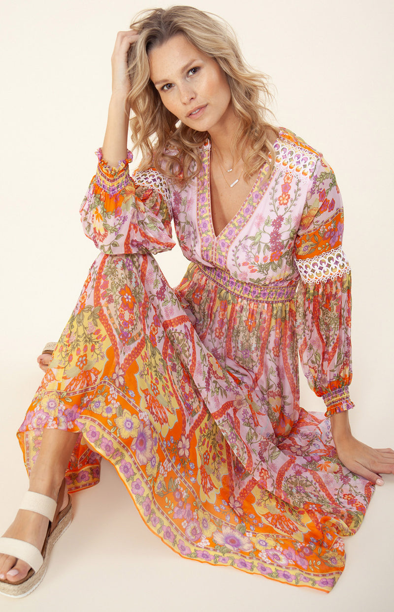 Edlynn Chiffon Maxi Dress, color_pink