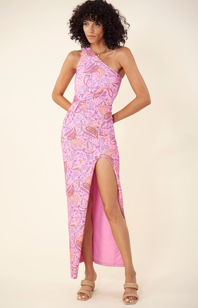 Stassie One Shoulder Maxi Dress, color_pink