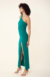 Stassie Solid One Shoulder Maxi Dress, color_emerald