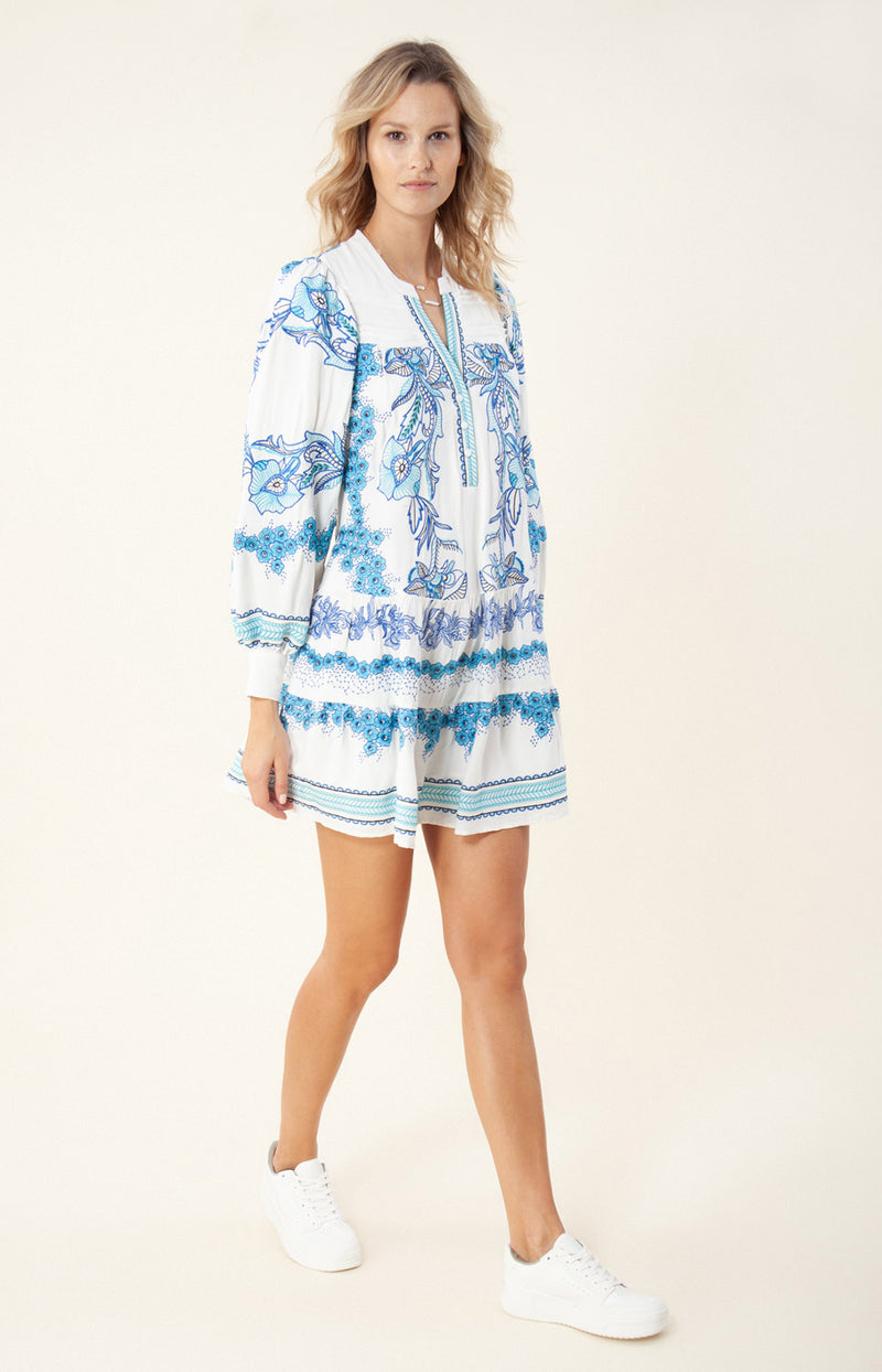Janina Embroidered Dress, color_blue