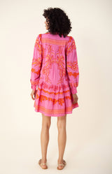 Janina Embroidered Dress, color_fuchsia