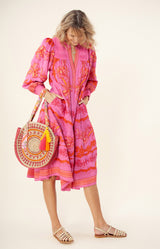 Janina Embroidered Midi Dress, color_fuchsia