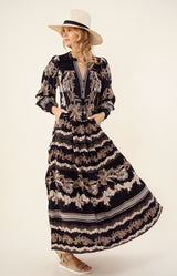 Janina Embroidered Maxi Dress, color_black