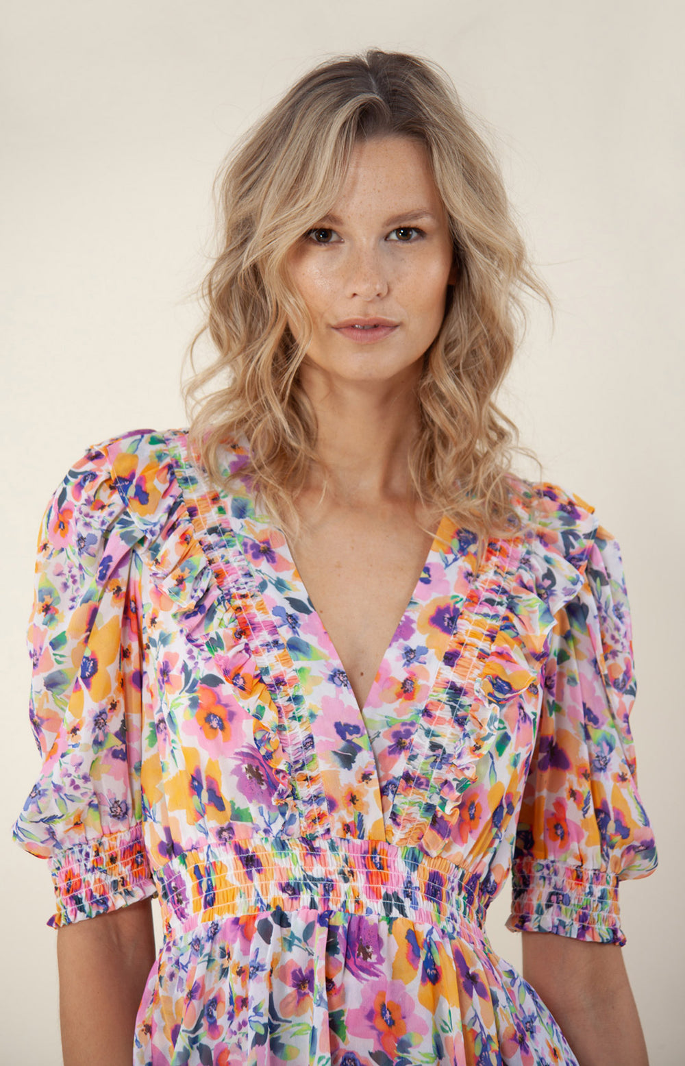Ameri PUFF TULLE TOP LAYERED DRESS カーキS Ameri】PUFF TULLE TOP LAYERED DRESS カーキS