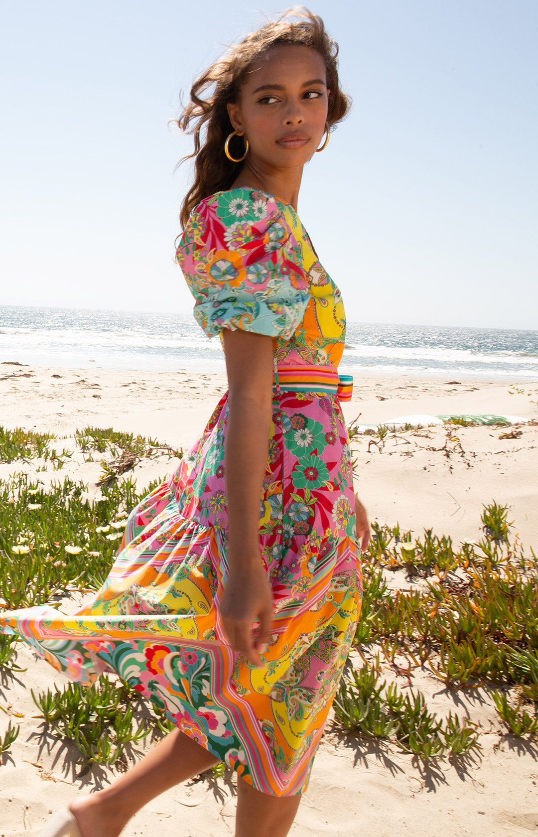 ibiza dreamin textured midi dress Yaritza Midi Dress Pink / XS
