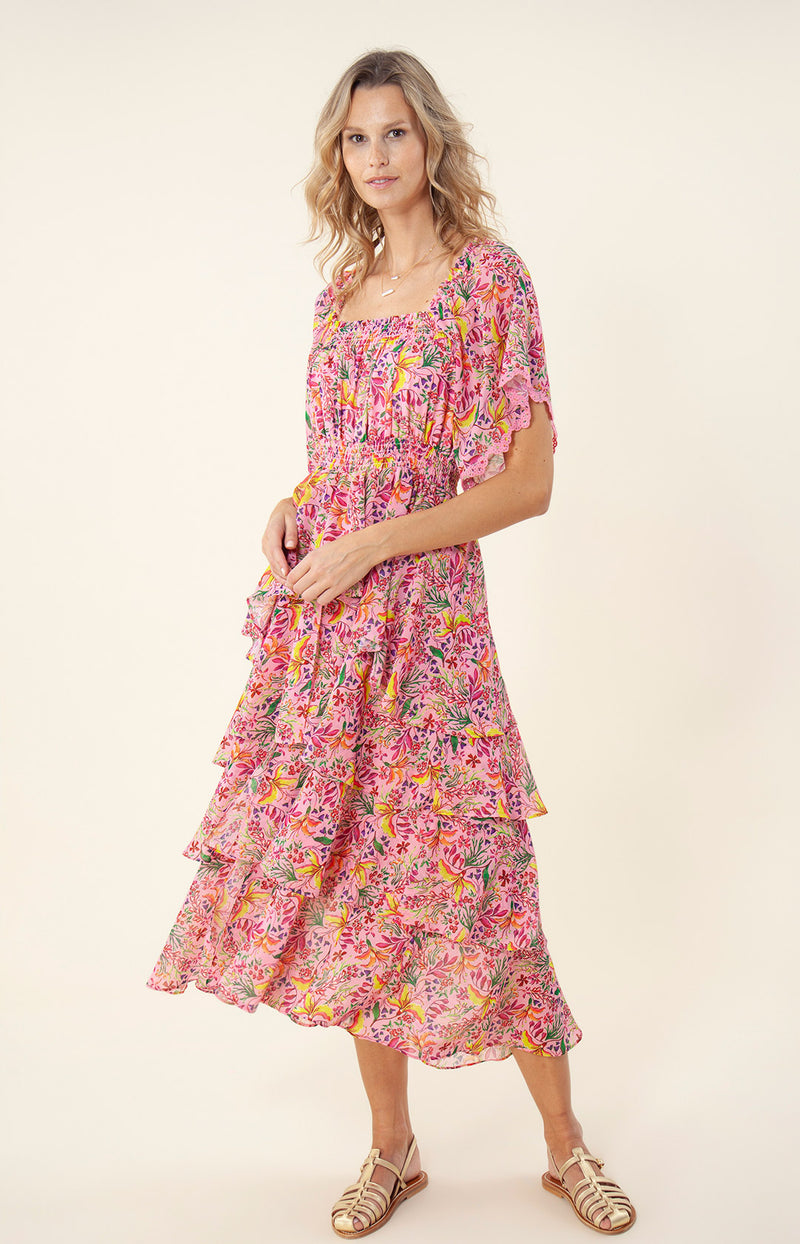 Zahara Tiered Dress, color_pink