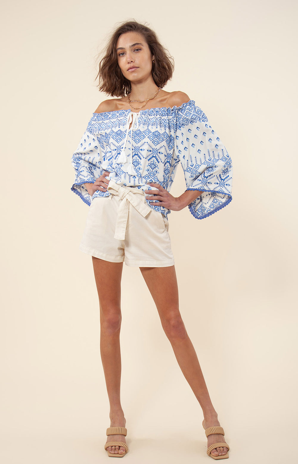 Dida Embroidered Off the Shoulder Top