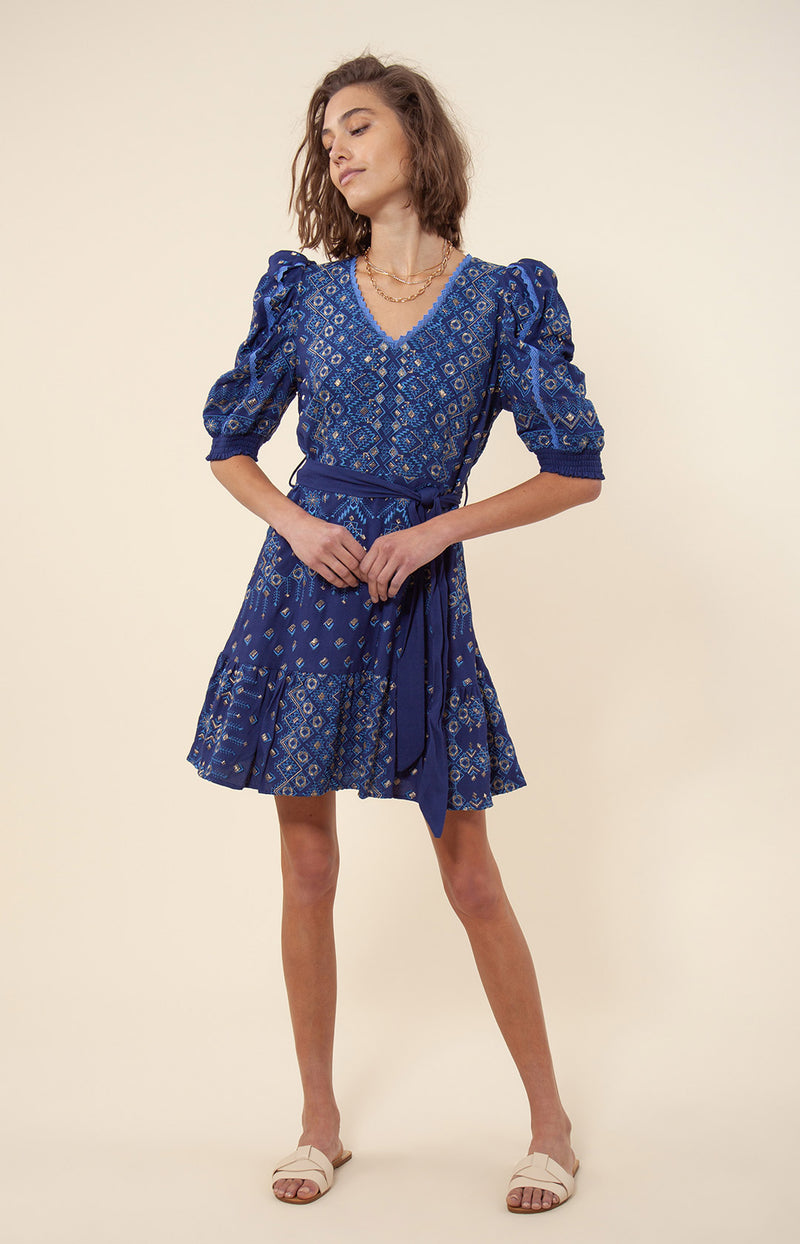 Logan Embroidered Dress, color_navy
