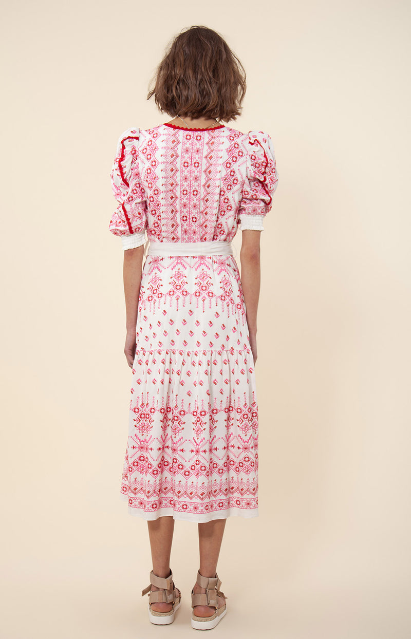 Logan Embroidered Midi Dress, color_pink