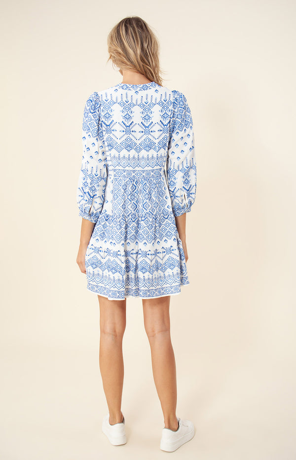 Clary Embroidered Dress, color_blue