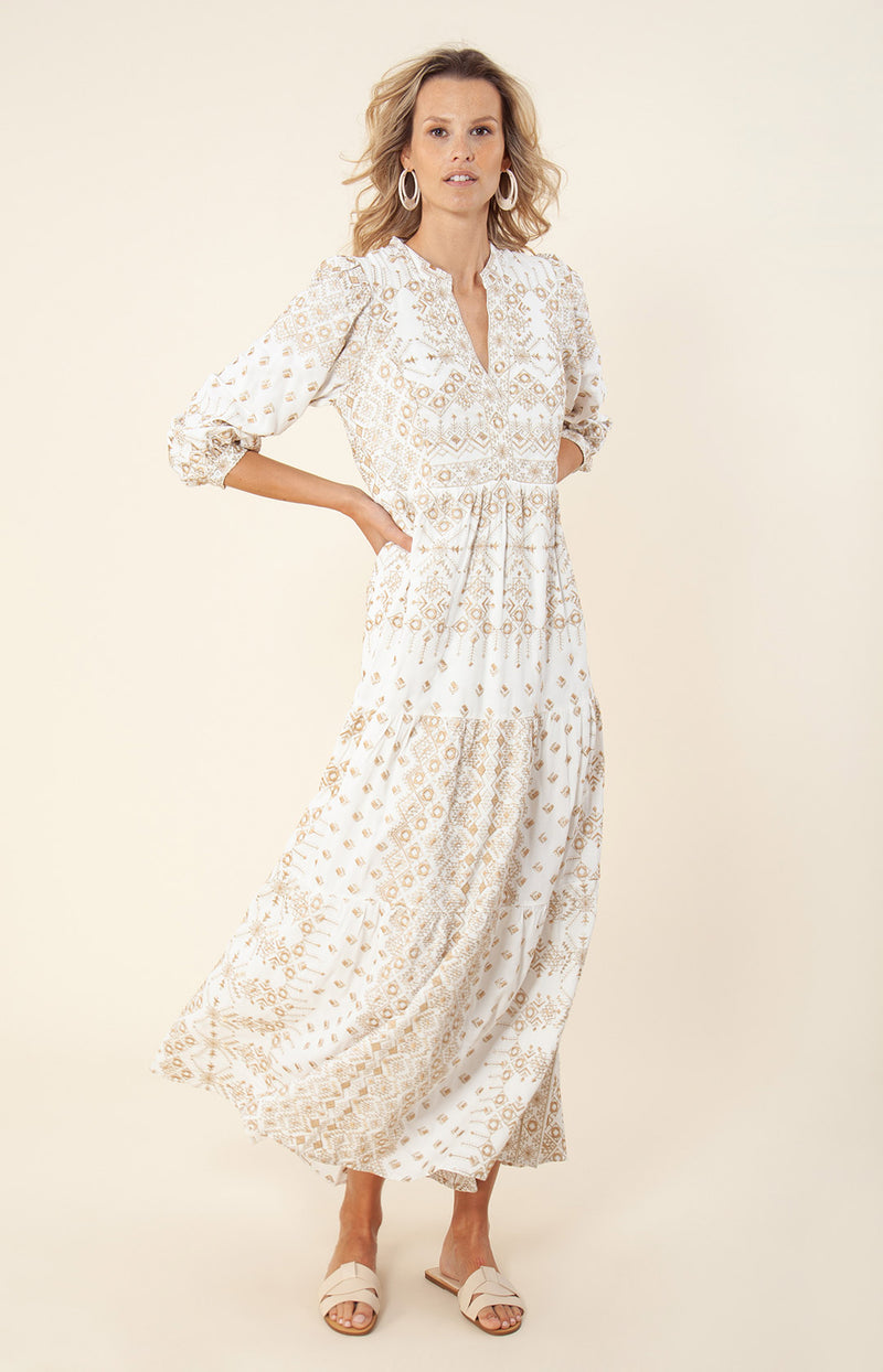 Clary Embroidered Maxi Dress, color_gold