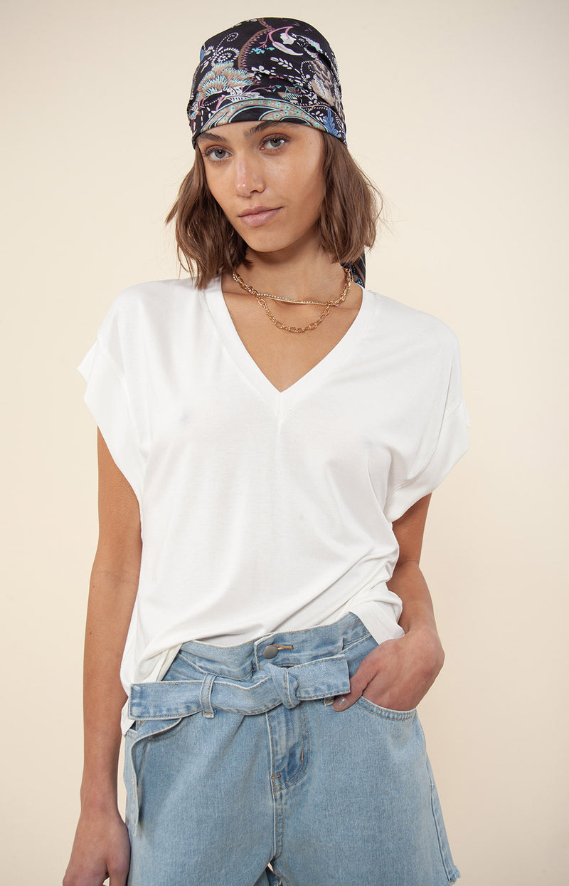 Sindy Solid Jersey Top, color_ivory