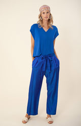 Nena Solid Charmeuse Pant, color_blue