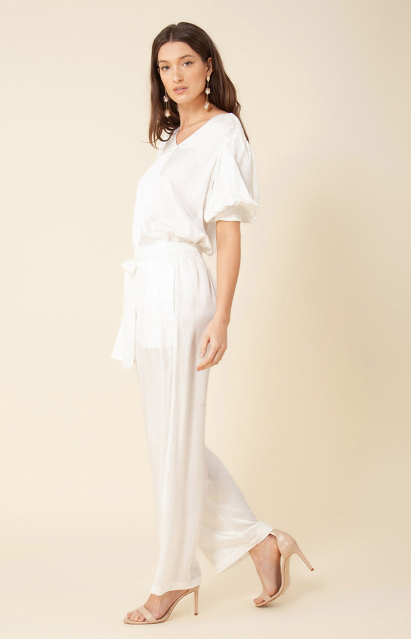 Nena Solid Charmeuse Pant, color_white