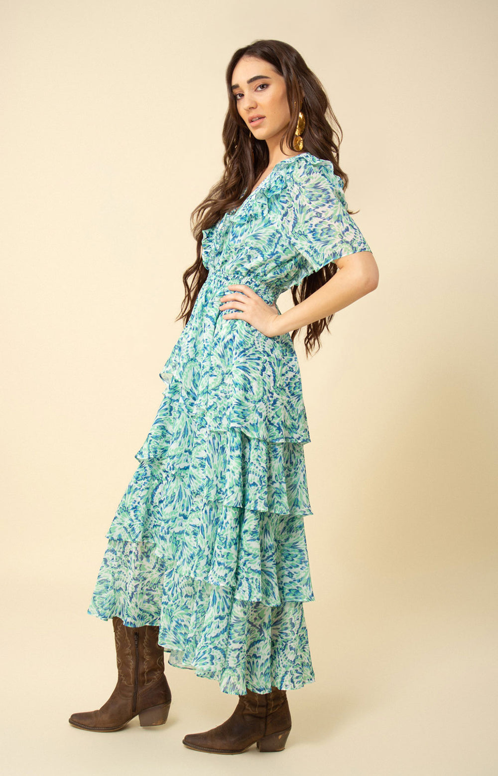 Laylee Tiered Chiffon Dress